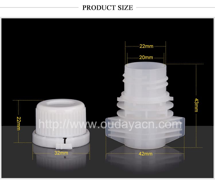 20mm Non_spill Food Grade Plastic Spout Cap for Doypack